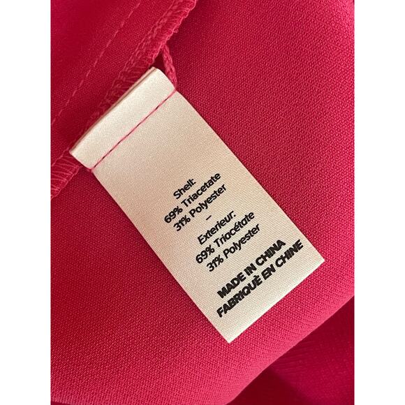 NWT Cinq à Sept Brianne Pintuck Crepe Pants Side Slit Hot Pink Women’s size 8 - Picture 9 of 10